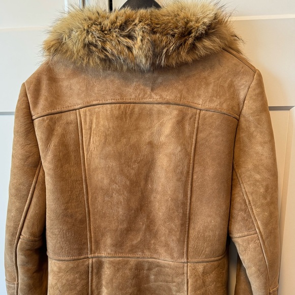 Vintage Cosa Nova suede & fur collar long coat - Picture 4 of 10